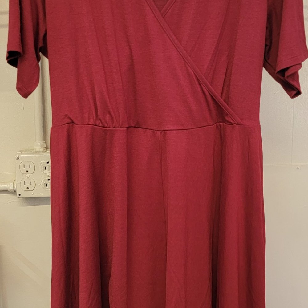 1555 - Anly Burgundy Dress - 2XL